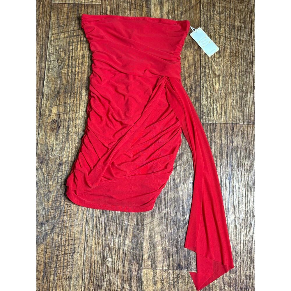 Alenda Danmos Girls' Red Pleated Mesh Dress Size 4-5 NWT